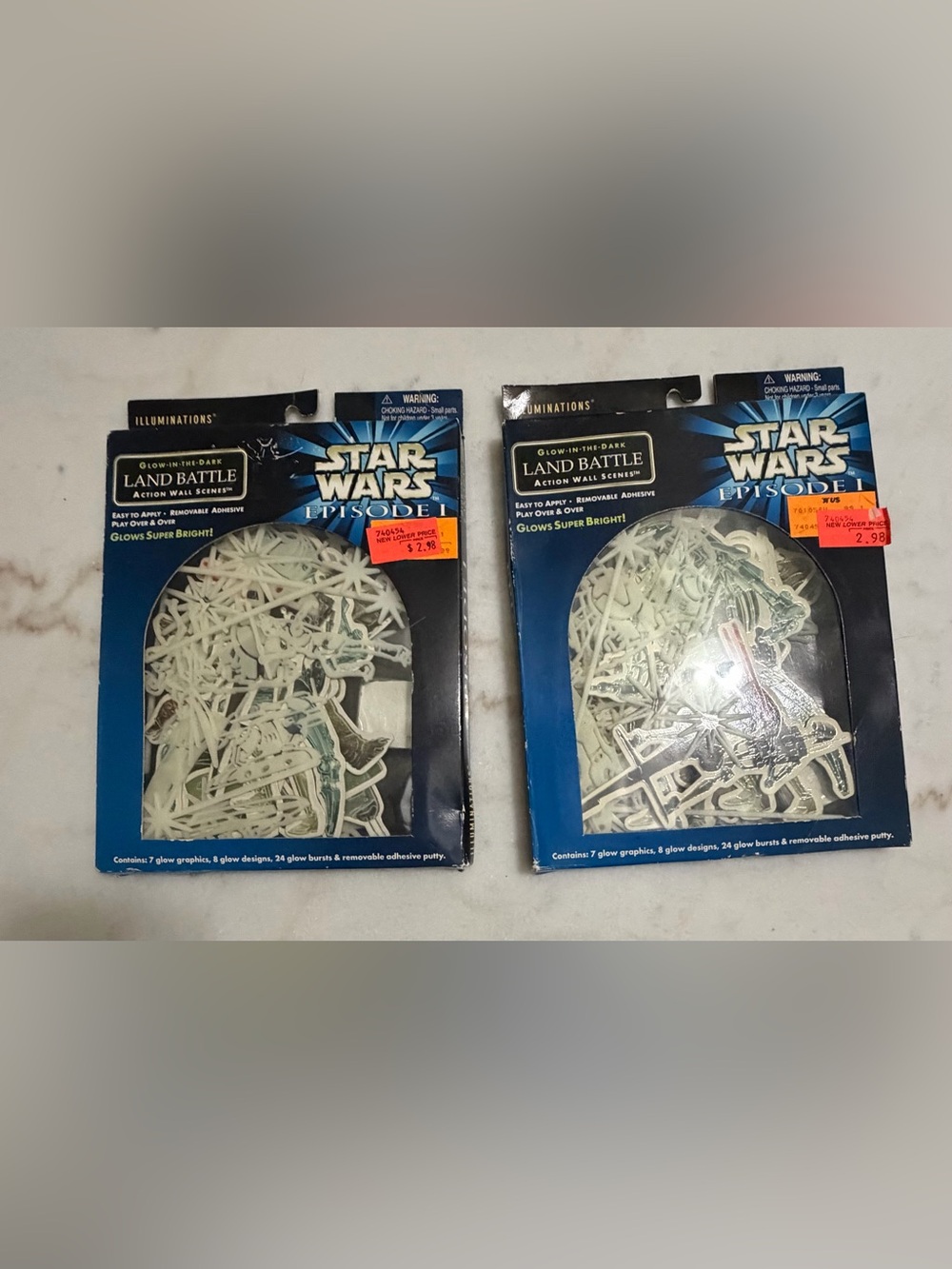 Star Wars Glow-In-The-Dark Land Battle Scene Stickers - Blue, White